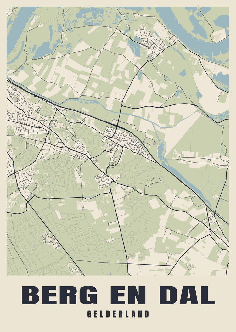 Berg en Dal Street Map Poster