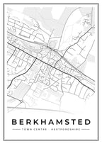 Street map poster of Berkhamsted town centre, Hertfordshire