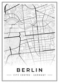 Street map poster of Berlin city centre