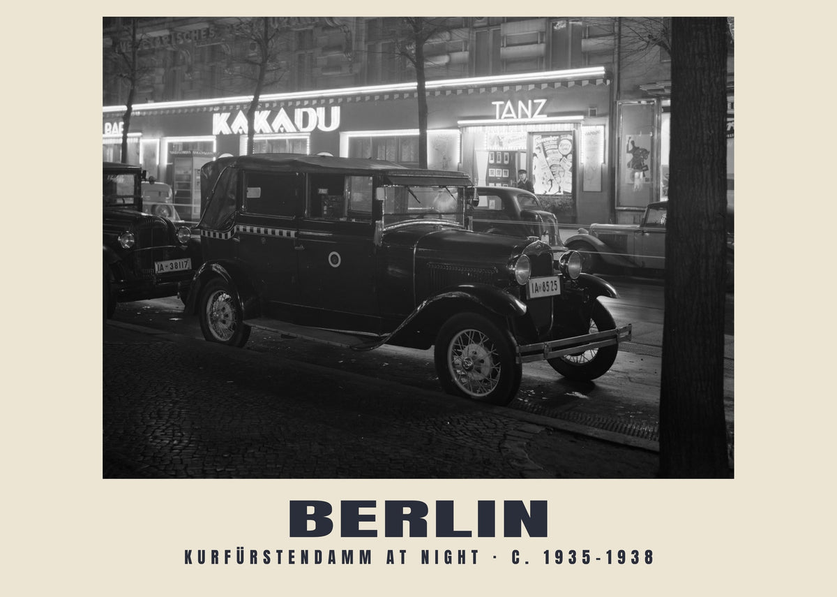 Kurfürstendamm at Night, Berlin, c. 1935–1938 heritage photograph