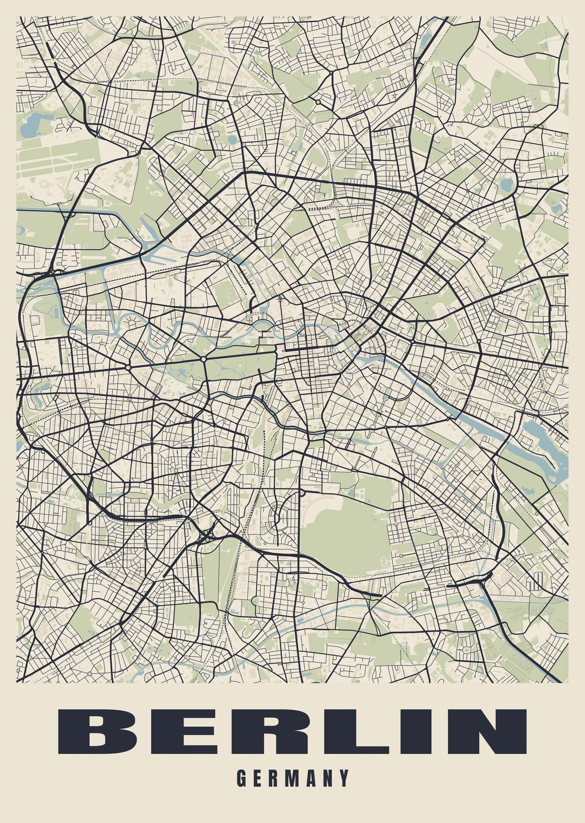 Street map poster of Berlin