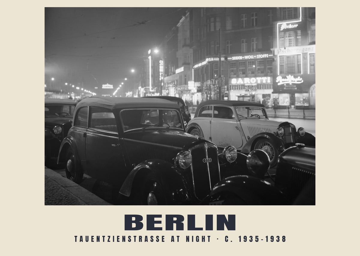Tauentzienstraße at Night, Berlin, c. 1935–1938 heritage photograph