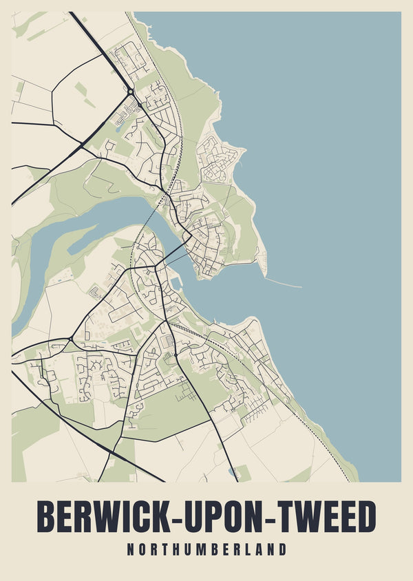 Berwick-upon-Tweed Street Map Poster