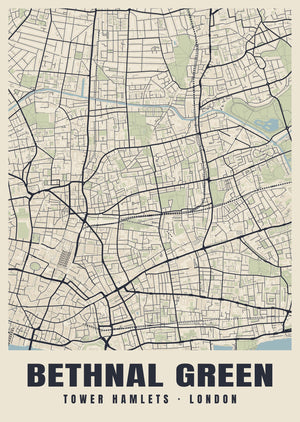 Bethnal Green Heritage Street Map Poster