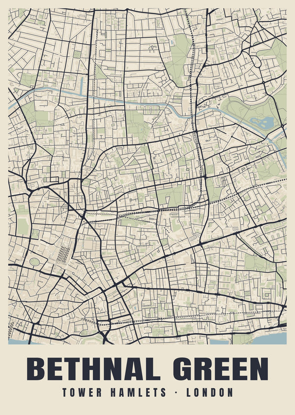 Bethnal Green Heritage Street Map Poster