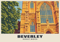 Beverley Minster poster, Retro Railway style