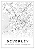Street map poster of Beverley town centre, East Riding of Yorkshire