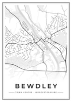 Street map poster of Bewdley town centre, Worcestershire