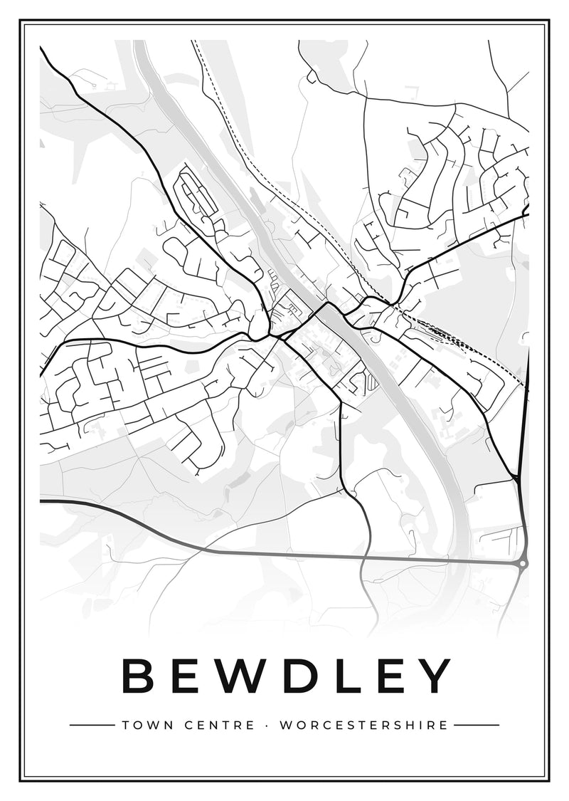 Bewdley Town Centre Street Map Poster