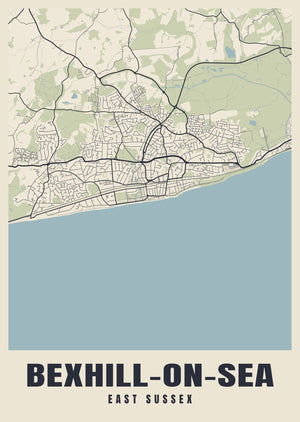 Bexhill-on-Sea Street Map Poster