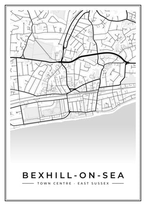 Bexhill-on-Sea Town Centre Street Map Poster