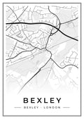 Street map poster of Bexley, Bexley, London
