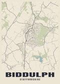 Street map poster of Biddulph, Staffordshire