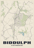 Street map poster of Biddulph, Staffordshire
