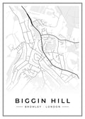 Street map poster of Biggin Hill, Bromley, London
