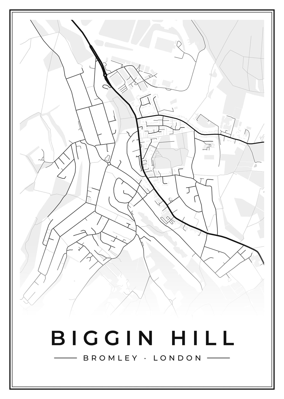 Street map poster of Biggin Hill, Bromley, London