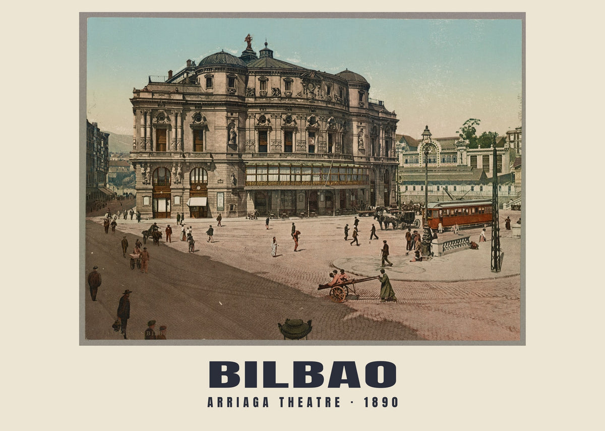 Arriaga Theatre, Bilbao, 1890 heritage photograph