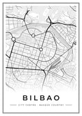 Street map poster of Bilbao city centre, Basque Country