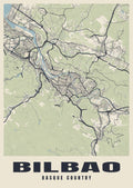 Street map poster of Bilbao, Basque Country