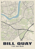 Street map poster of Bill Quay, Tyne and Wear