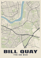 Street map poster of Bill Quay, Tyne and Wear