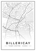 Street map poster of Billericay town centre, Essex