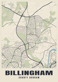 Street map poster of Billingham, County Durham