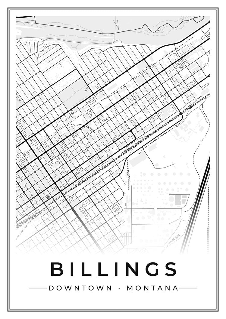 Billings Downtown Street Map Poster