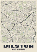 Street map poster of Bilston, West Midlands