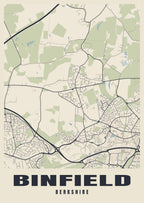 Street map poster of Binfield, Berkshire