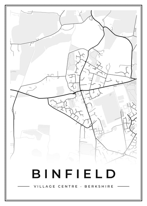 Binfield Village Centre Street Map Poster