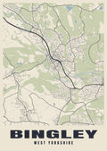 Street map poster of Bingley, West Yorkshire