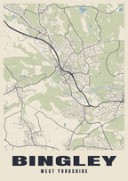 Street map poster of Bingley, West Yorkshire