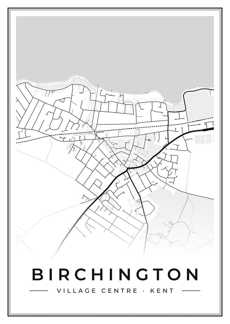 Birchington Village Centre Street Map Poster