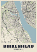 Street map poster of Birkenhead, Merseyside
