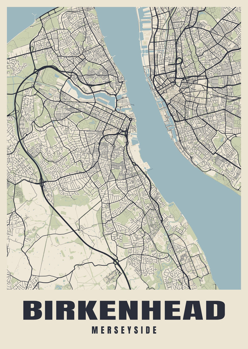 Birkenhead Street Map Poster
