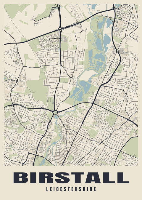 Birstall Street Map Poster