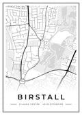 Street map poster of Birstall village centre, Leicestershire