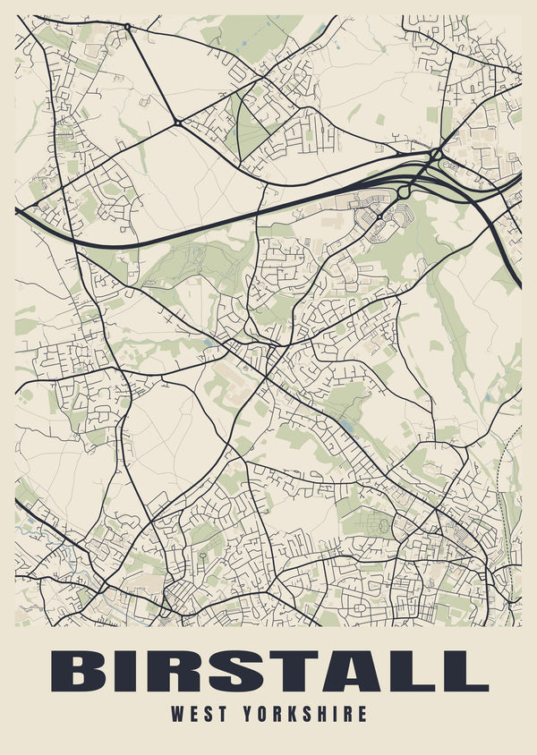 Birstall Street Map Poster