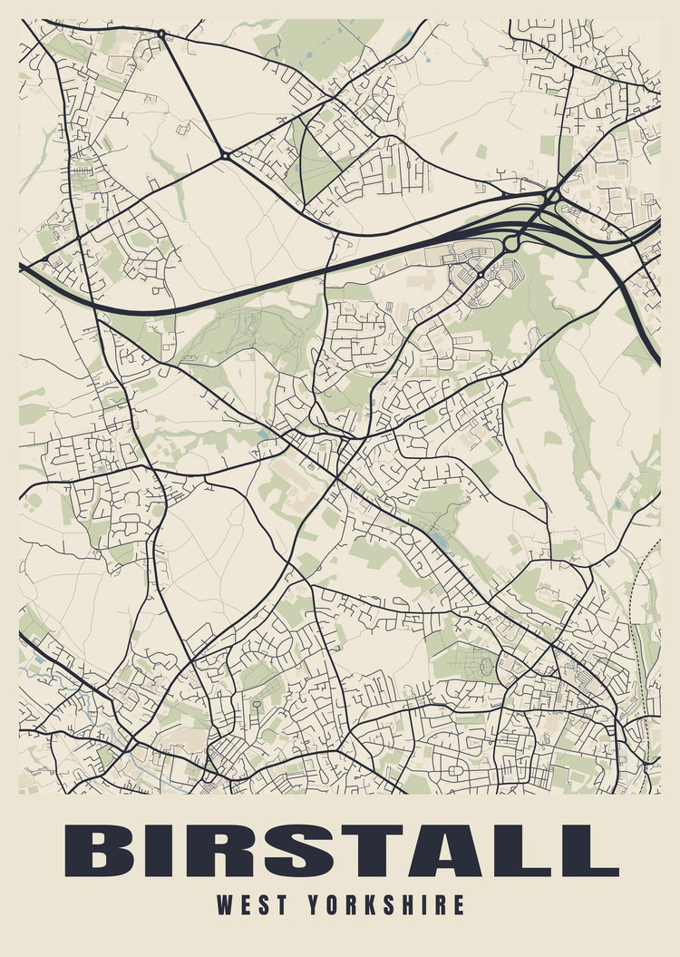 Birstall Street Map Poster