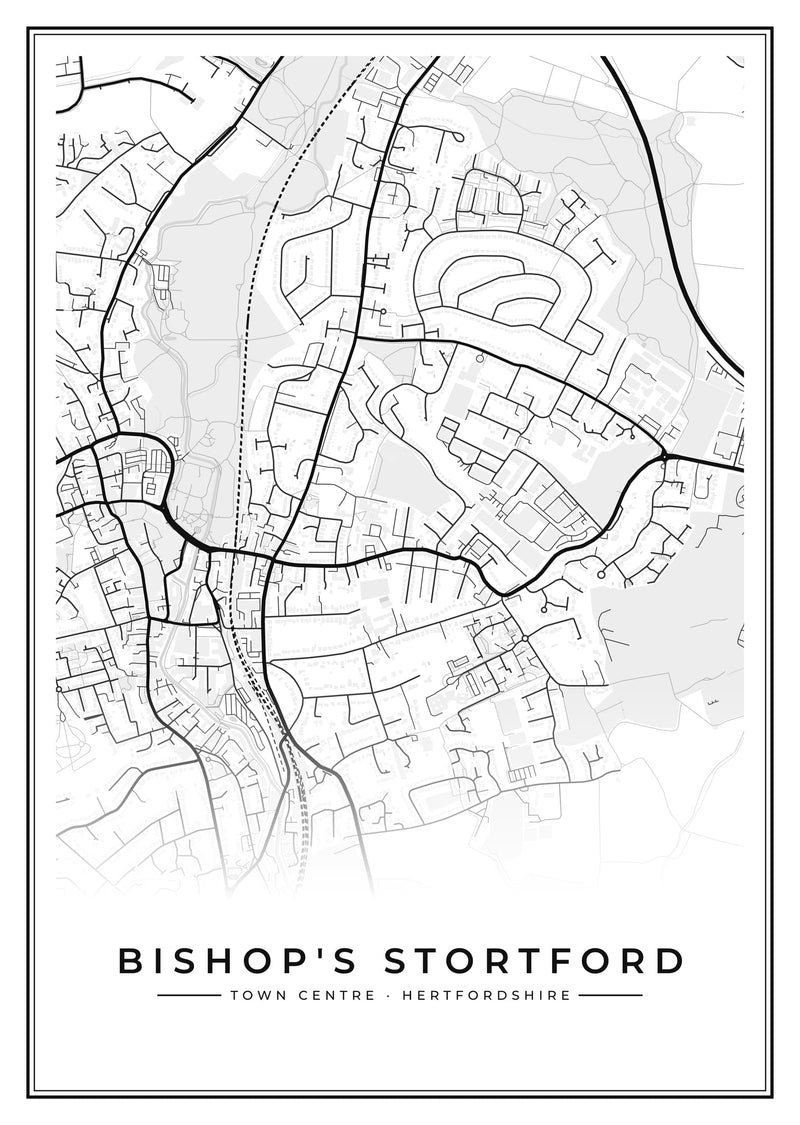 Bishop's Stortford Town Centre Street Map Poster