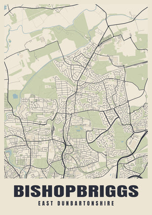 Bishopbriggs Street Map Poster