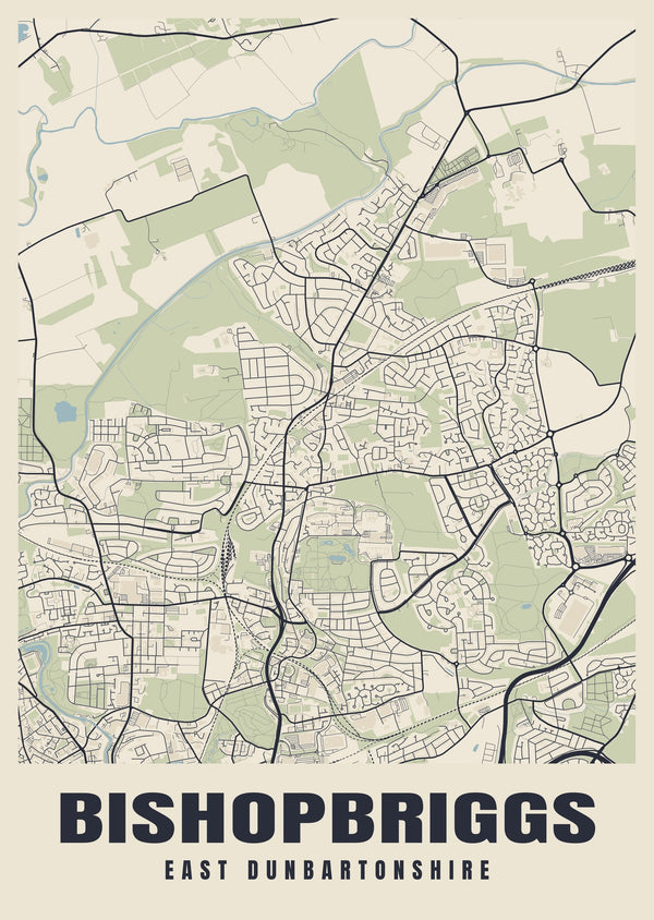 Bishopbriggs Street Map Poster