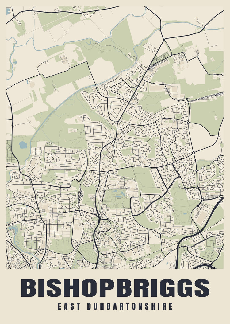 Bishopbriggs Street Map Poster