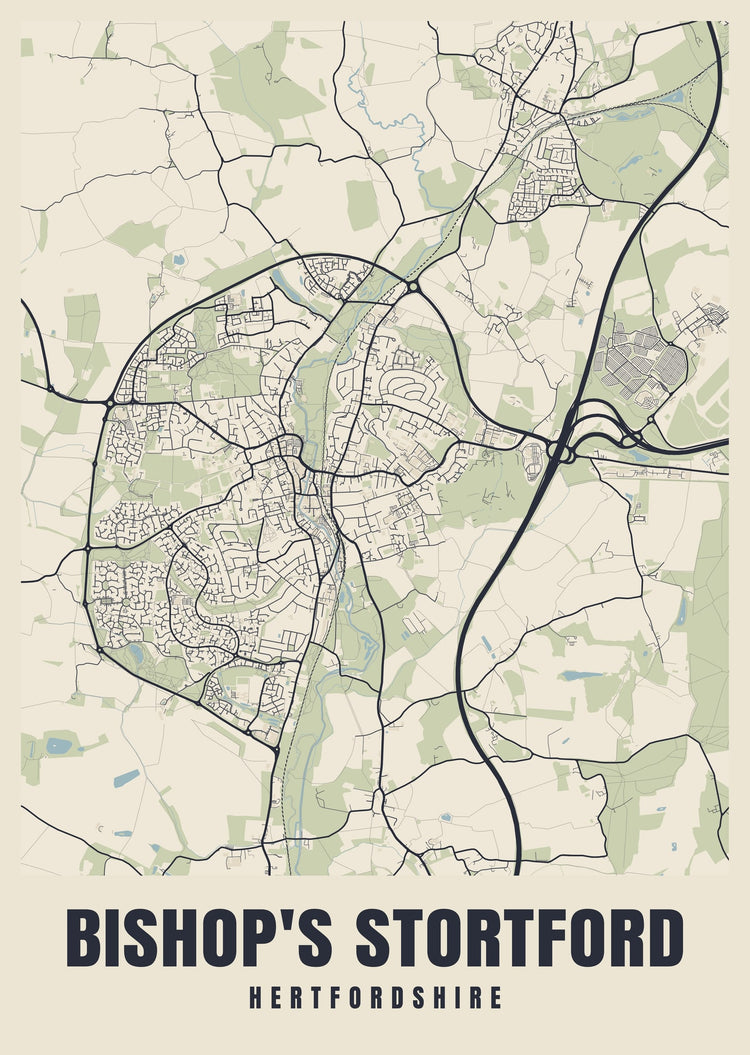 Bishop's Stortford Street Map Poster