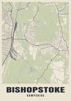 Street map poster of Bishopstoke, Hampshire