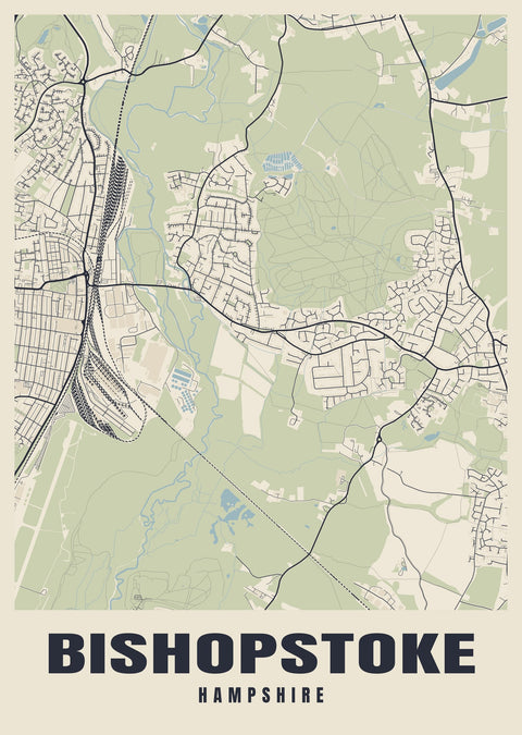 Bishopstoke Street Map Poster