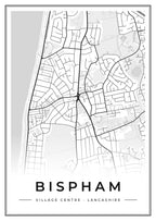 Street map poster of Bispham village centre, Lancashire