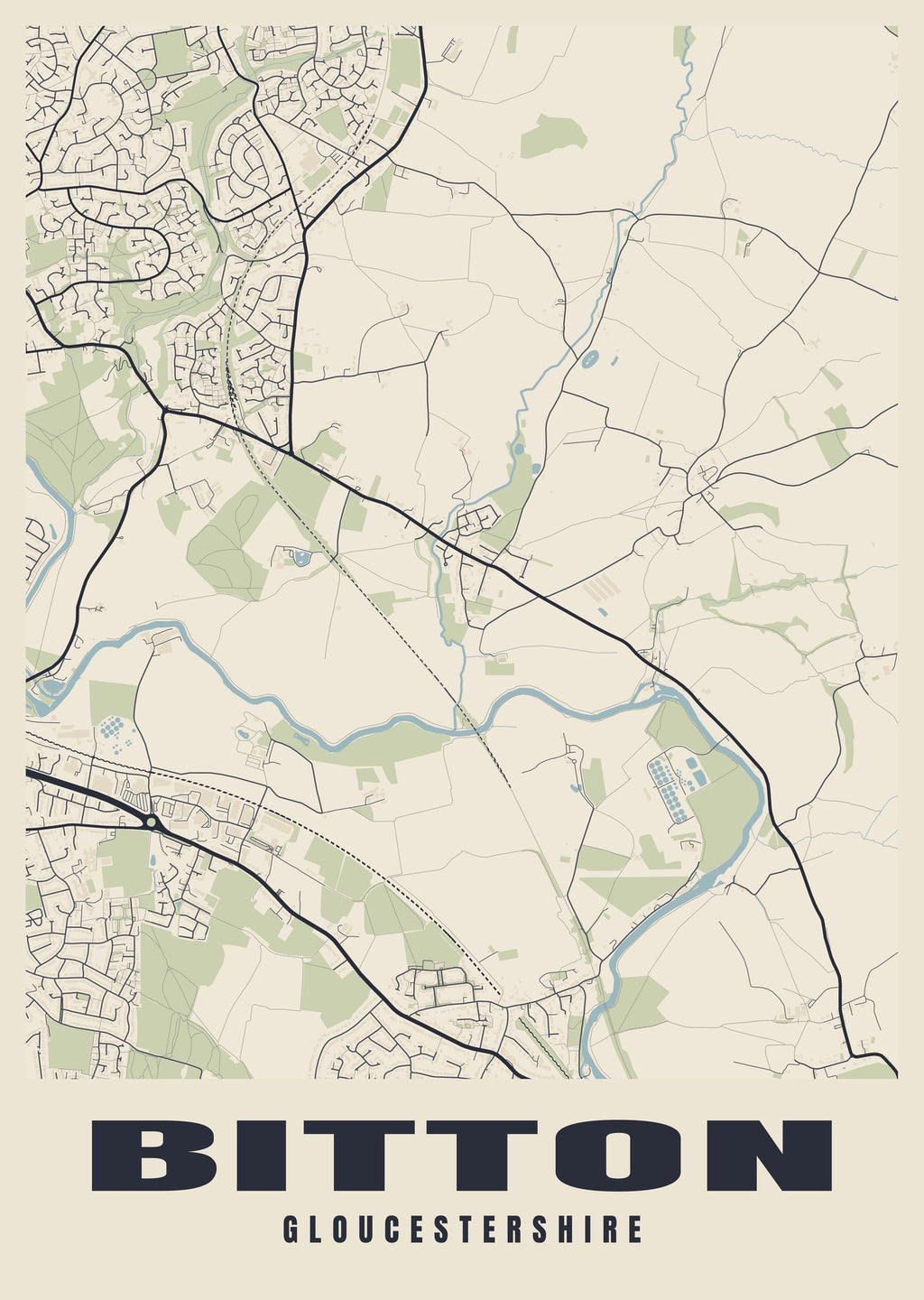 Street map poster of Bitton, Gloucestershire