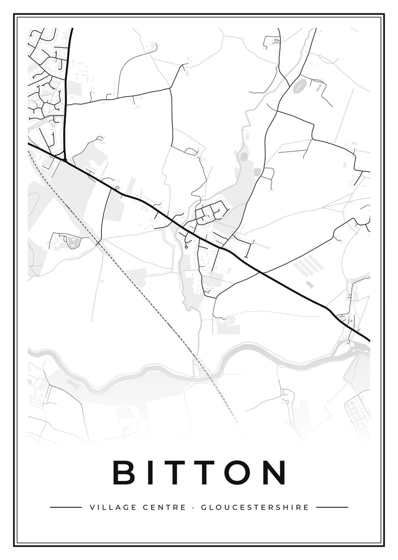 Bitton Village Centre Street Map Poster
